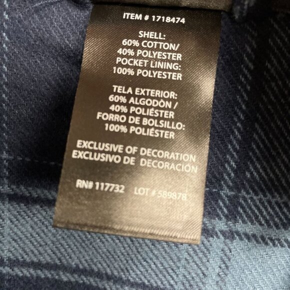 NEW Colorado Men's XL Clothing Plaid Flannel Button Up Shirt Blue - Picture 7 of 10